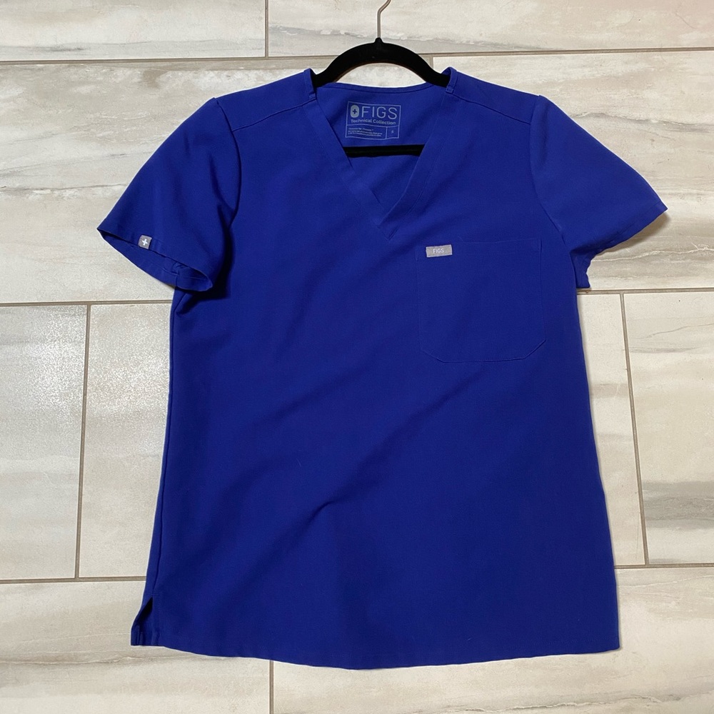 Figs blue Catarina 1 pocket scrub top